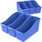 Storex Interlocking Storage Bin, Plastic, Blue, 7 in H, 5.3 in W, 14.3 in L, 6 PK STX71101U06C - alternate 2